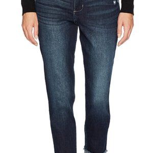 Women's fringe cuffs boyfriend jeans